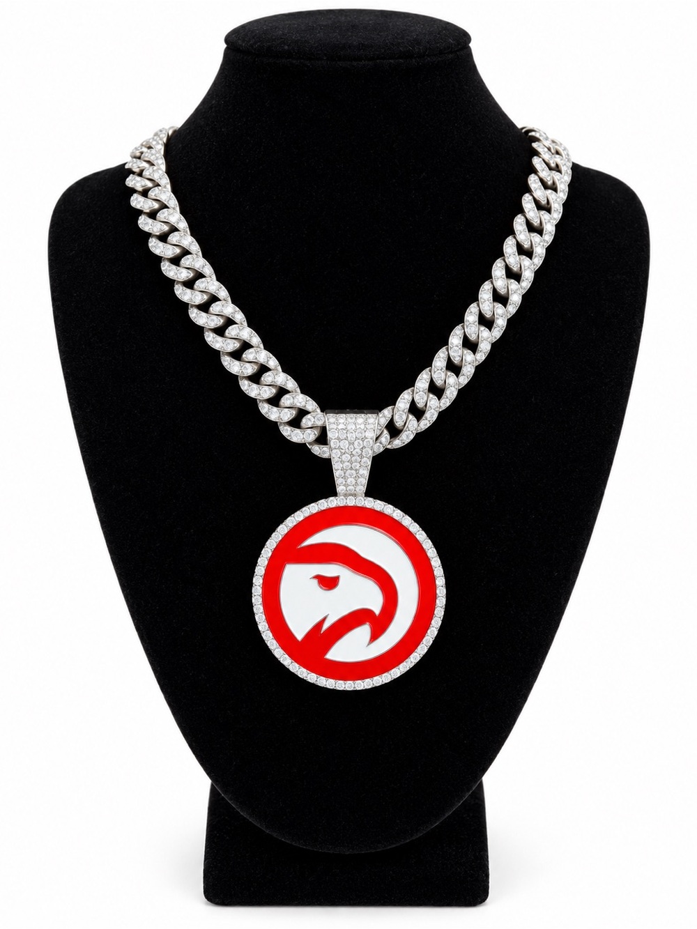 NBA Atlanta Hawks Necklace with Red and White Pendant